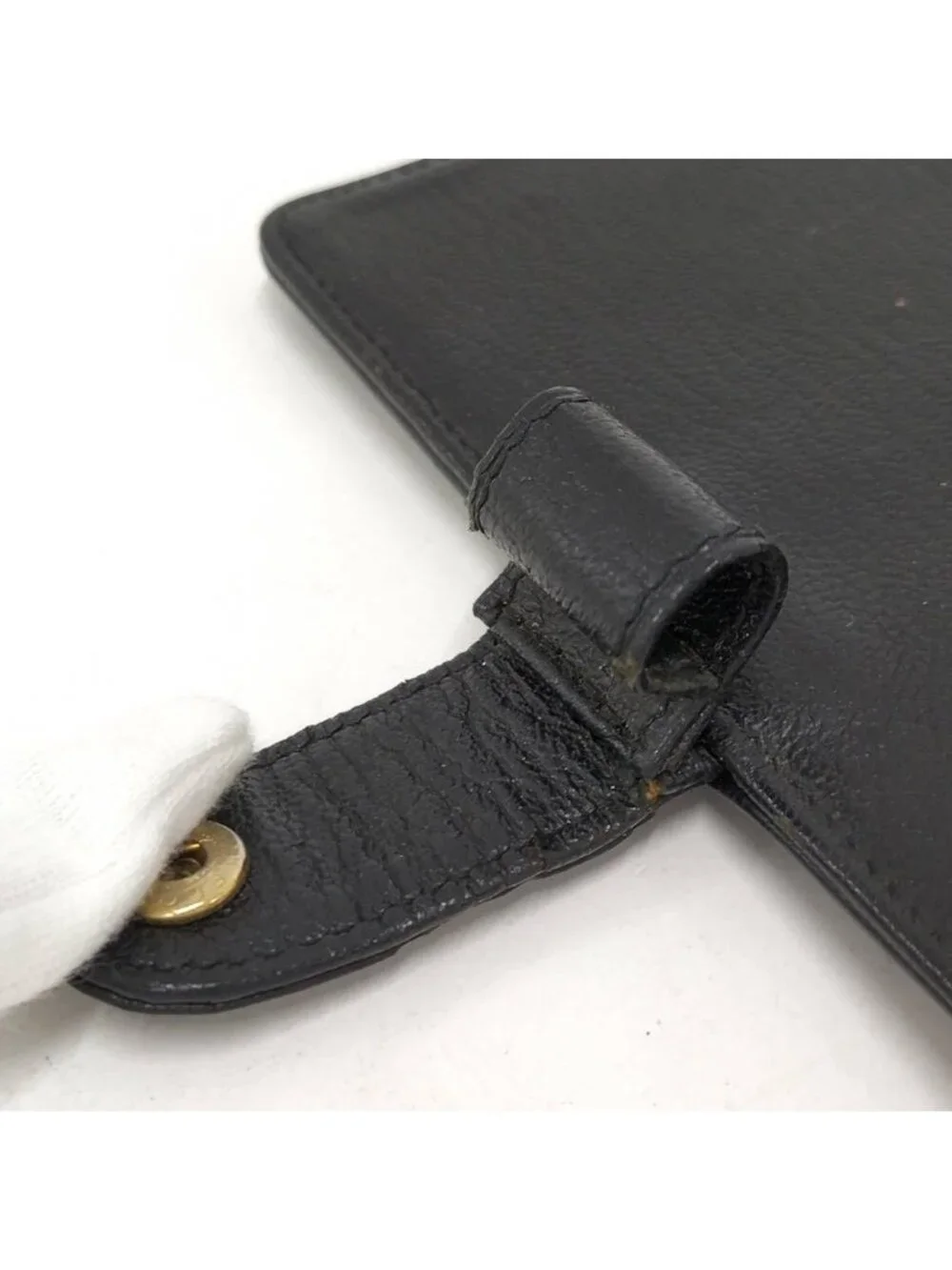 Chanel Notebook Cover CC Logo Gold Leather Black Agenda